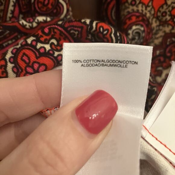 NWT Jones New York Sport Top Shirt Womens XL Fire Red Paisley Long Sleeve NEW - Picture 11 of 13